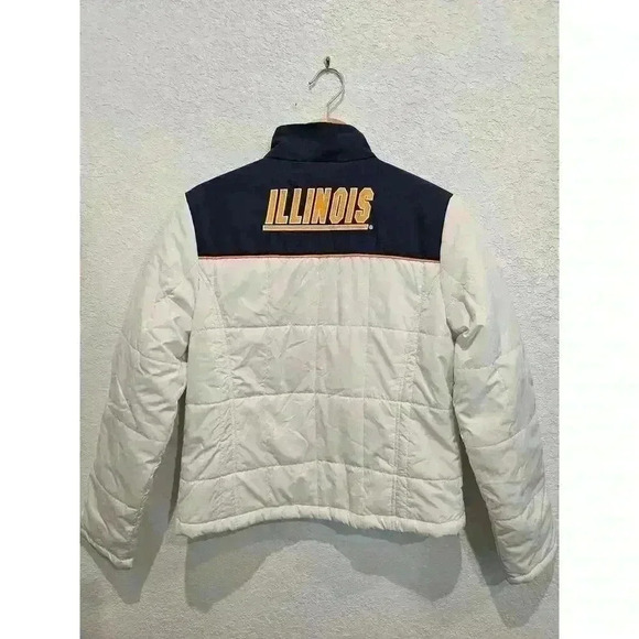 Illinois white puffer jacket sz Medium - Picture 3 of 3